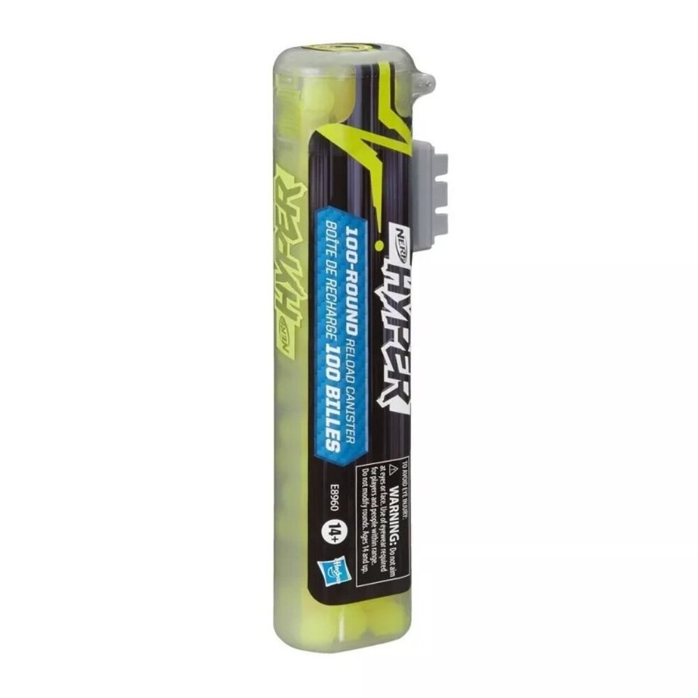 NERF Hyper 100 Round Refill Canister Compatible Hyper Blasters Tactical Rail